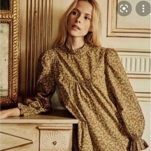 Dôen Marabella Mini Dress In Gold Winter Meadow XS